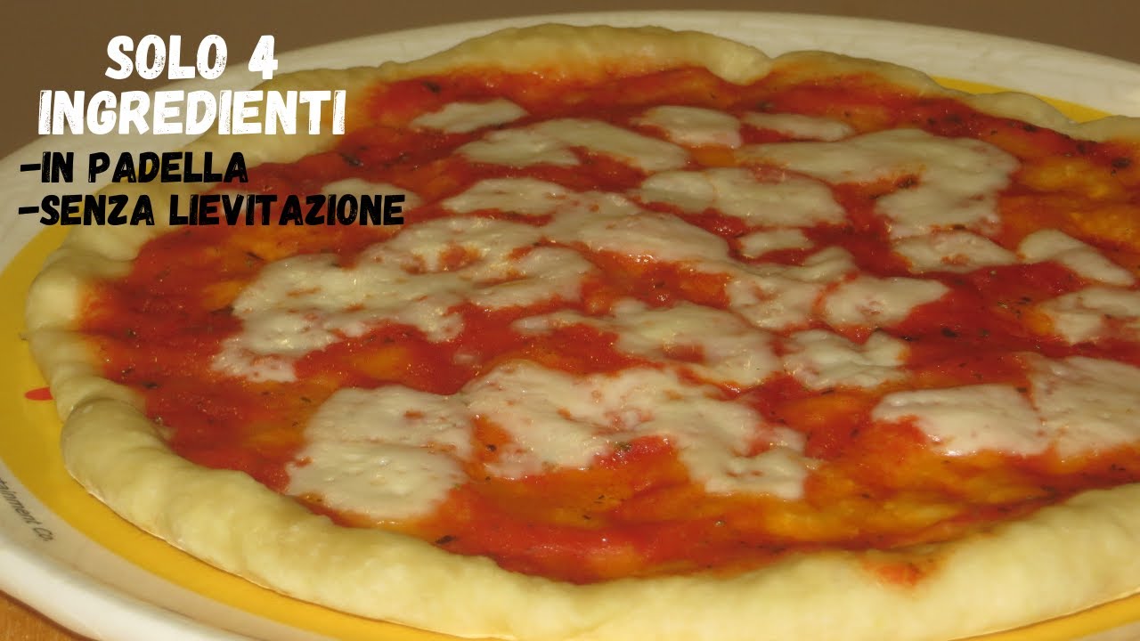 Pizza in padella, senza lievitazione. Solo 4 ingredienti! *ricetta veloce*