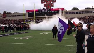 Masked Rider Texas Tech Runs before Arkansas BLACKOUT game 09132014