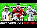 Dallas cowboys 7 round mock draft with trades w footsdaking