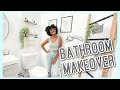 EXTREME SMALL BATHROOM MAKEOVER| Demolition, Full Gut, New Flooring & Decorate With Me #FIXERUPPER