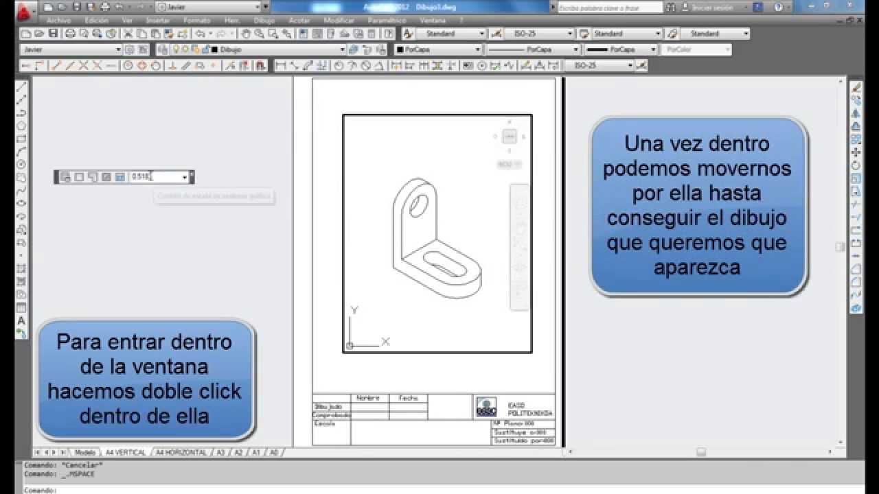 Trabajar en el Espacio Papel - Curso de AutoCad 2012