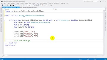 How to Use NameValueCollection in VB NET 2012
