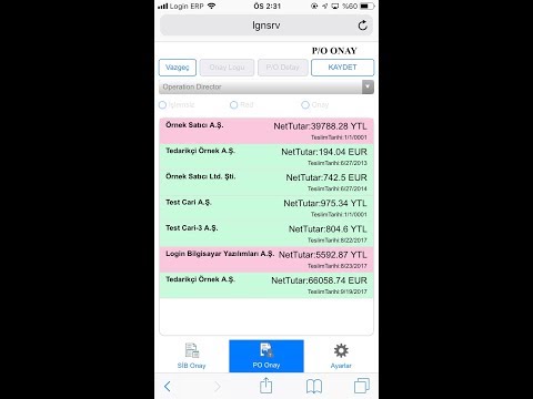 Login ERP Demo Mobile - Cep Telefonu ile Satınalma İstek ve Sipariş Onay İşlemleri | Login Yazılım