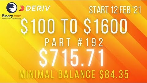 Part #192 $715.71 Done $100 to $1600 free bot binary.com deriv profit consistent digit differ