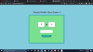 Maths Quiz Game using JavaScript with Source Code 2019 🔥 screenshot 3