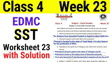EDMC Class 4 SST Week 23 Worksheet 23 // From Delhi Towards India with Solution Week 23