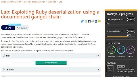 Web Security Academy | Insecure Deserialization | 7 - Ruby Deserialization Using A Documented Gadget