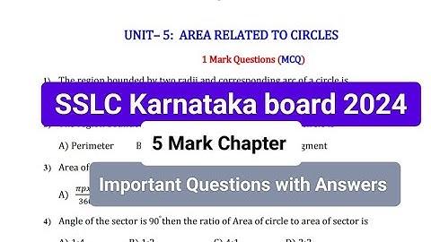 SSLC maths important questions with Answers 2024 chapter wise