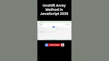Unshift Method in JavaScript 2025 #shorts #codingtips #webdevelopment #short #javascript #programing