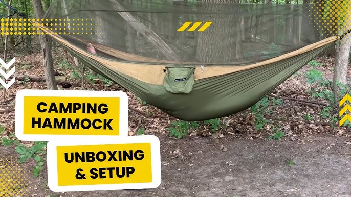 Sunyear Hammock Camping with Rain Fly Tarp and Net, Portable Camping  Hammock