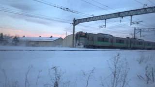 函館本線 区間快速 江別駅 出発 20151125