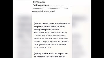 The Tempest by William Shakespeare Act 3 Scene 2 "important questions answers" #isc #cbse #exams