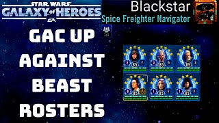 Swgoh GAC 3v3 Luke vs Gas! Tough matchups with beast rosters...