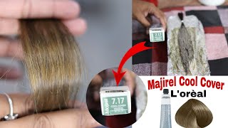 Majirel Cool Cover 7.17 Matalic Ash Blonde Color || Salonfact