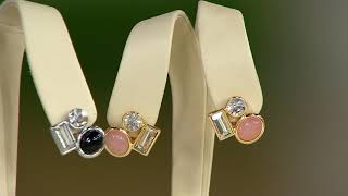 Susan Graver Stone & Crystal Clip Earring on QVC