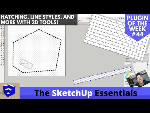SketchUp Hatching, Lineweights, Line Styles, and More with 2D Tools - Extension of the Week #44