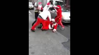 Santa Claus Fighting in the Street 2015