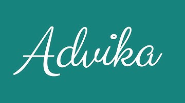 Learn how to Sign the Name Advika  Stylishly in Cursive Writing