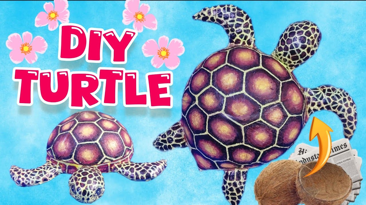How to make Diy sea turtle | Diy turtle making craft with waste materials | coconut shell craft idea