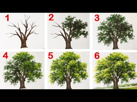 How to Paint a Tree with Acrylic lesson 13