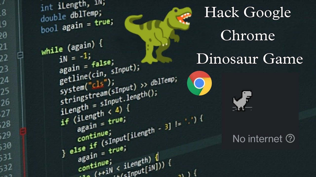 Chrome Dino T-rex Game Hack #foryou #fyp #fypシ #coding #hack #anonoum