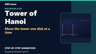 Tower of Hanoi Explained with Animation | Recursion & DP | ArxLearn