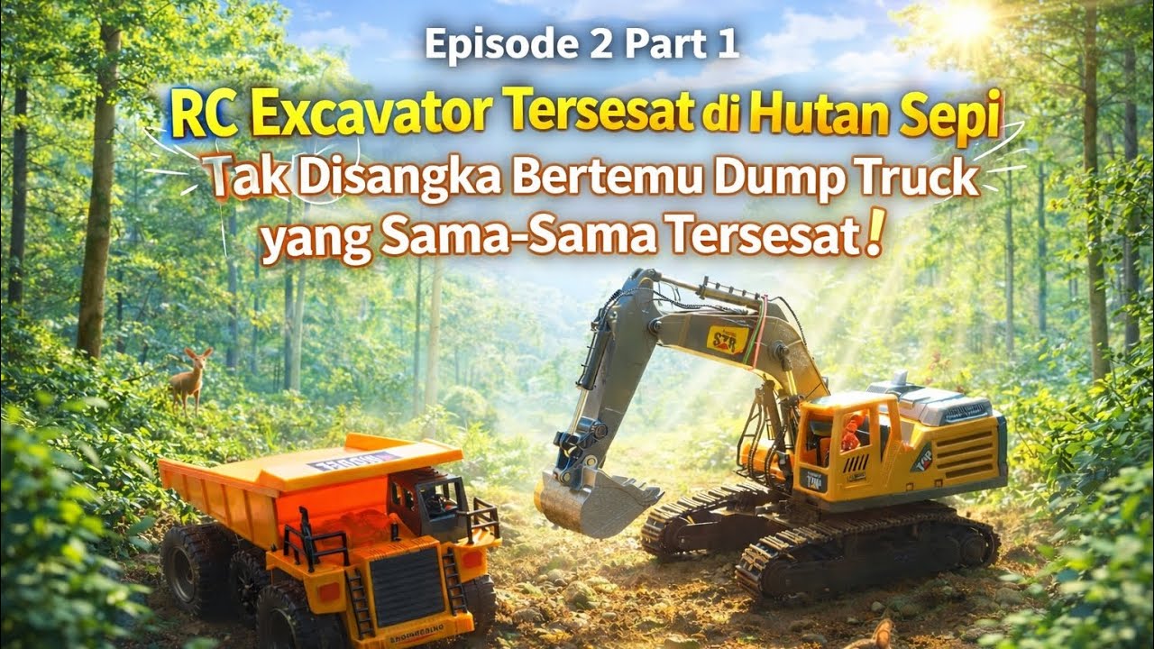 Episode 2 Part 1 – RC Excavator Tersesat di Hutan Sepi & Bertemu Dump Truck yang Juga Tersesat
