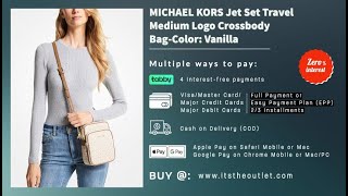 Michael Kors, Bags, Michael Kors Jet Set Travel Medium Logo Crossbody Bag  In Vanilla