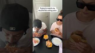 Matching my boyfriends EATING PACE #funny #food #viral #shorts