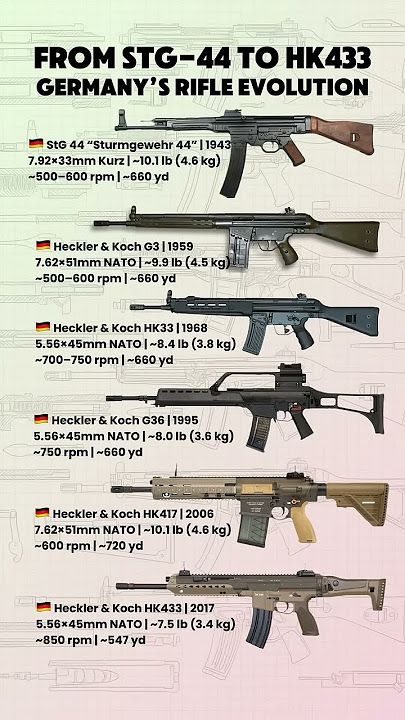 From stg_44 to Hk 433 | Germany rifle evaluation 🔥🤯 #military #short