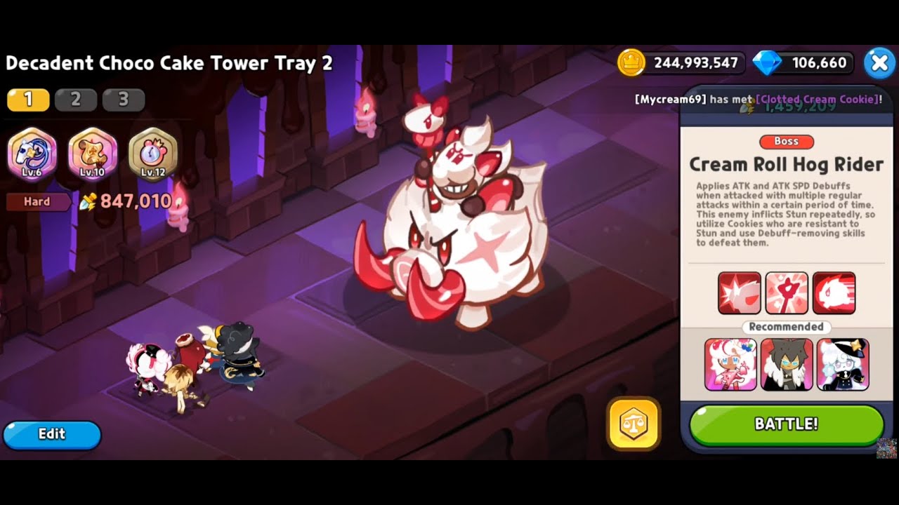 Decadent Choco Cake Tower Tray 2: Cream Roll Hog Rider (Auto Mode