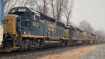 Good sized 107 car CSX M436 passes CP57 behind I022 with 3 EMDs