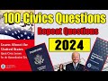 Repeats -100 Civics Questions for the U.S Citizenship Test 2021- Easy answers!!