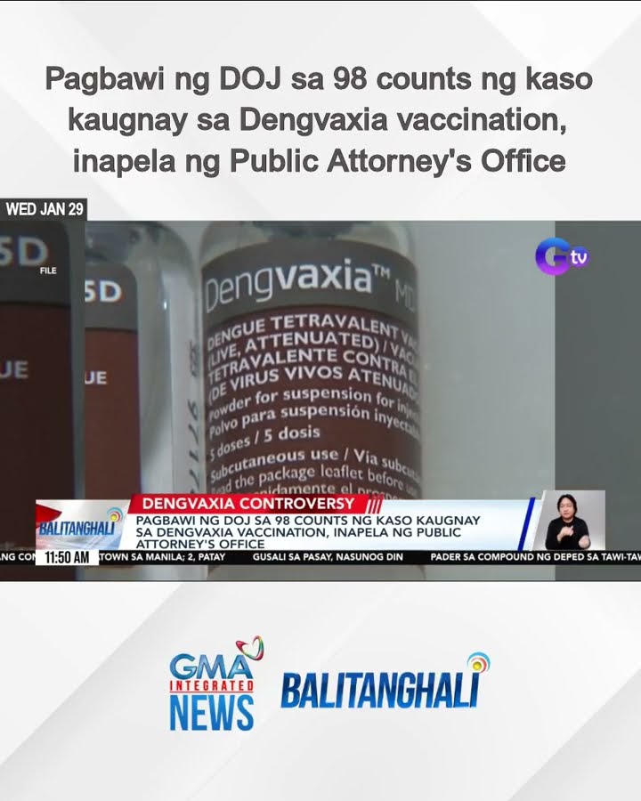 Pagbawi ng DOJ sa 98 counts ng kaso kaugnay sa Dengvaxia vaccination, inapela... | Balitanghali