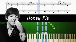 Video thumbnail of "How to play piano part of Honey Pie by The Beatles (sheet music)"
