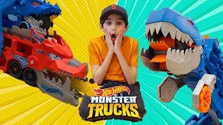 HOT WHEELS ULTIMATE DUAL DRAGON TRANSPORTER SAVES BABY T-REX PLUS MORE! screenshot 1