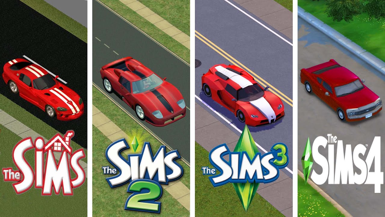 Cars : Sims 1 vs Sims 2 vs Sims 3 vs Sims 4