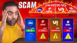 Unlimited 5G Data SCAM - Jio vs Airtel vs VI vs BSNL 🚨