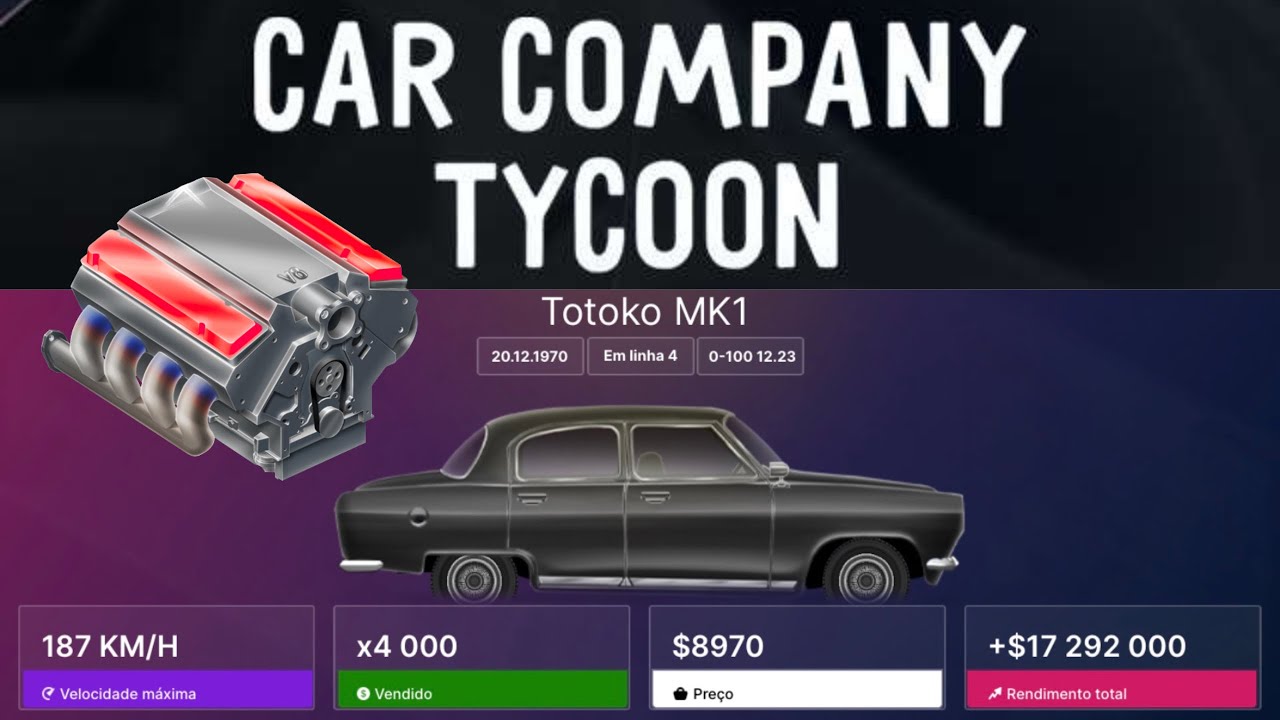 Car Company Tycoon (IOS) Playthrough Totoko Mk1 Rei em vendas 
