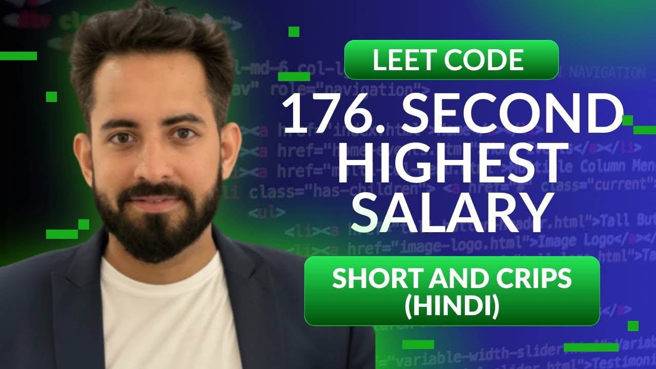 Leetcode 176. Second Highest Salary | SQL | Hindi | Leetcode | TOP 50 ...