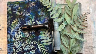 Gelli Plate Faux Eco Dyeing with Leaves