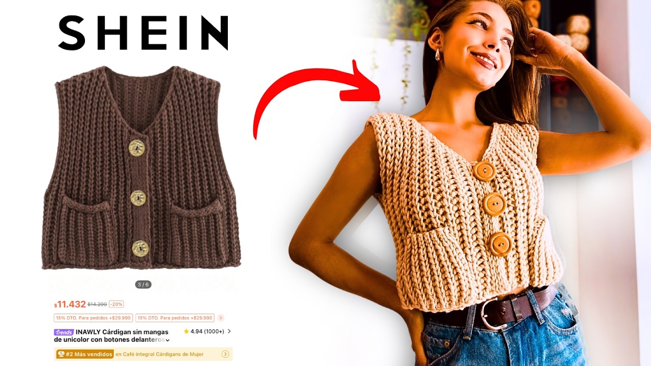 ¡Cómo Tejer un Chaleco VIRAL de Shein en pocas horas! - Tutorial PASO A PASO COMPLETO