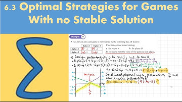 6.3 Optimal strategies for games with no stable solution (Decision 2 - Chapter 6: Game theory)