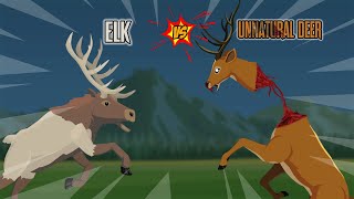 Unnatural Deer vs Elk | Unnatural Habitat Animals Animation