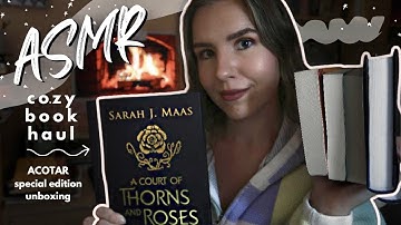 Cozy ASMR Book Haul 📚Romance, Fantasy, and ACOTAR (Whispering, Tapping, Page Turning)