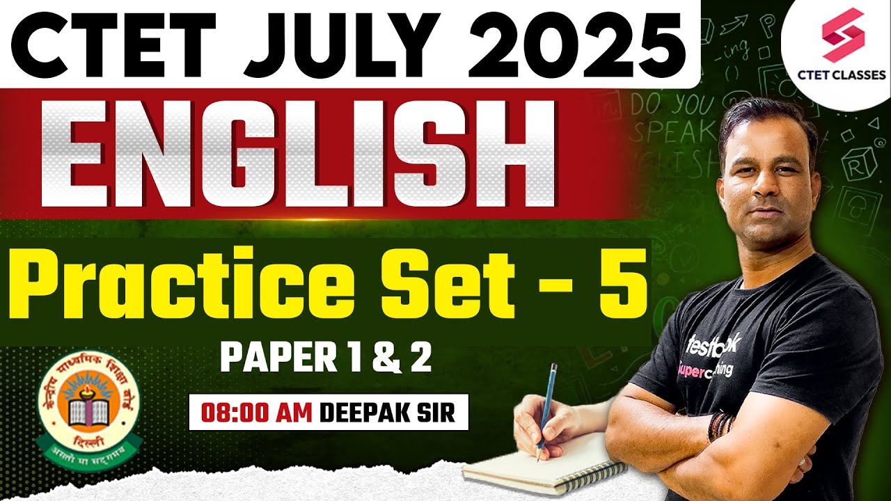 CTET 2025 | CTET English Classes 2025 | CTET English Practice Set 5 By ...