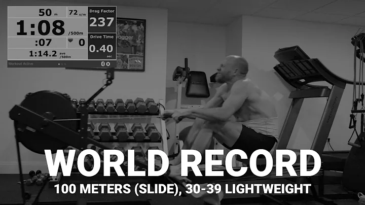 Travis Gardner WORLD RECORD 100 METERS Concept2 In...