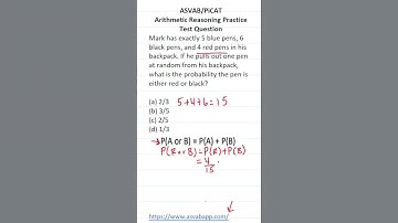 ASVAB/PiCAT Arithmetic Reasoning Practice Test Q:  Probability #acetheasvab with #grammarhero #afqt