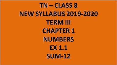 Tn 8th maths term 3 numbers ex 1.1 sum 12 (new syllabus)
