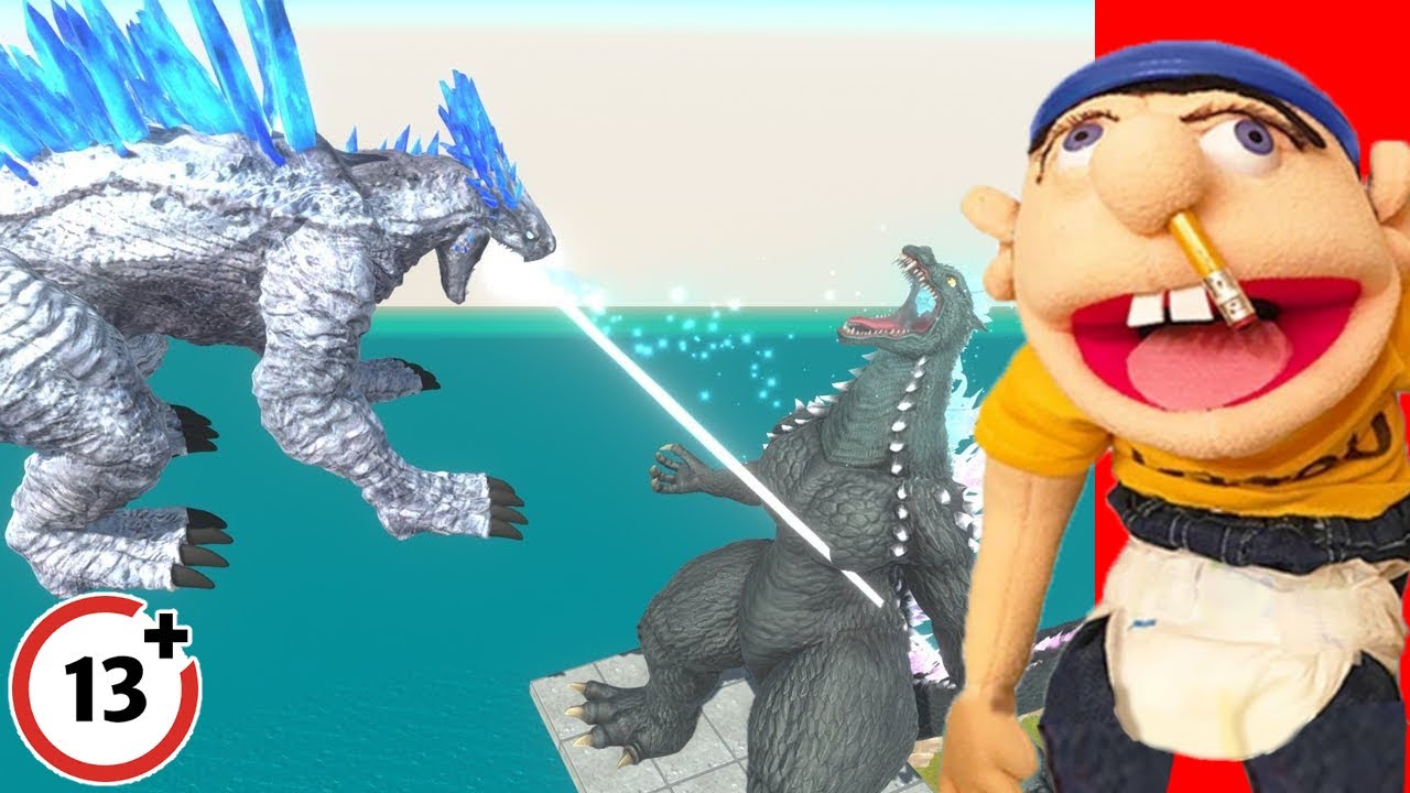 Jeffy Reacts to Jump from the Sky Bridge & Defeat Godzilla in Animal Revolt Battle Simulator!